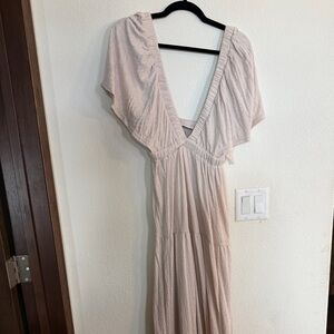 Free People Elegant Cream Maxi Dress